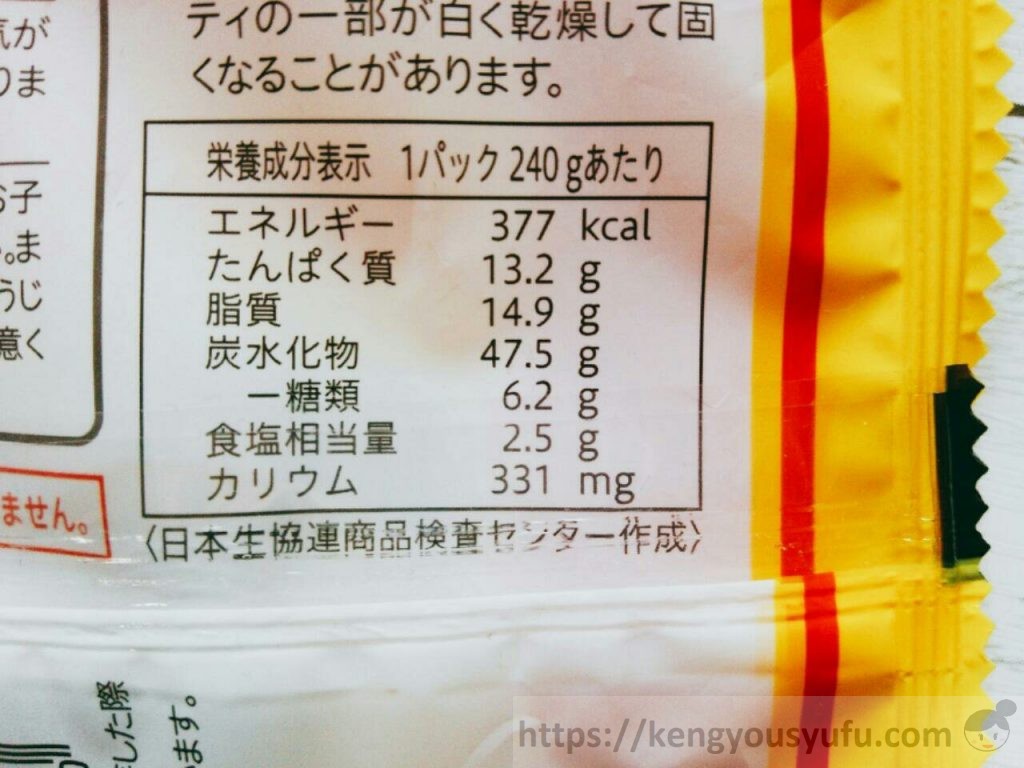 食材宅配コープデリで購入したお子さまプレート「ハンバーグセット」栄養成分表示