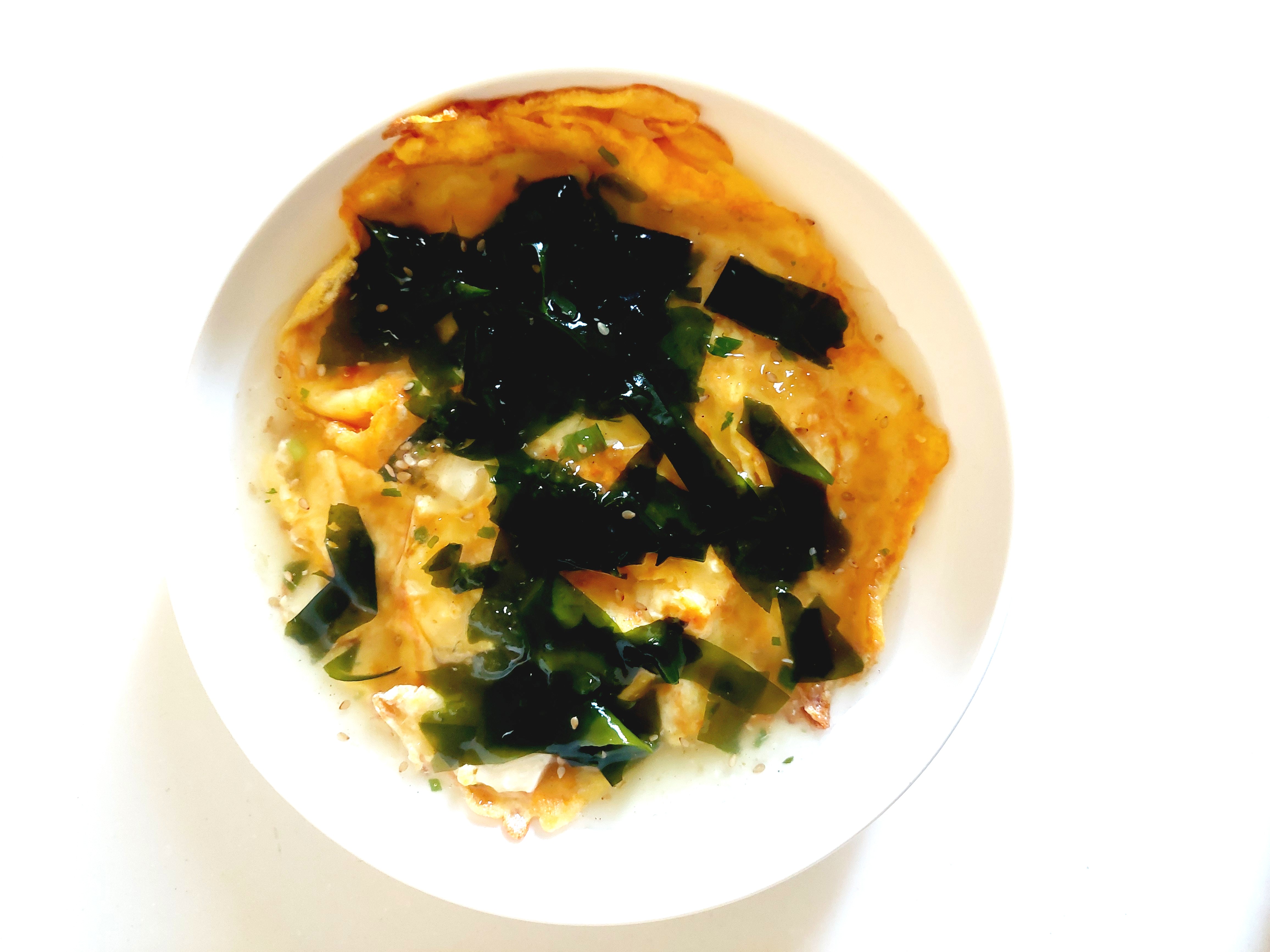 コープ「三陸産わかめスープ」 三陸わかめあんかけ 豆腐と卵のふわ焼きがけ