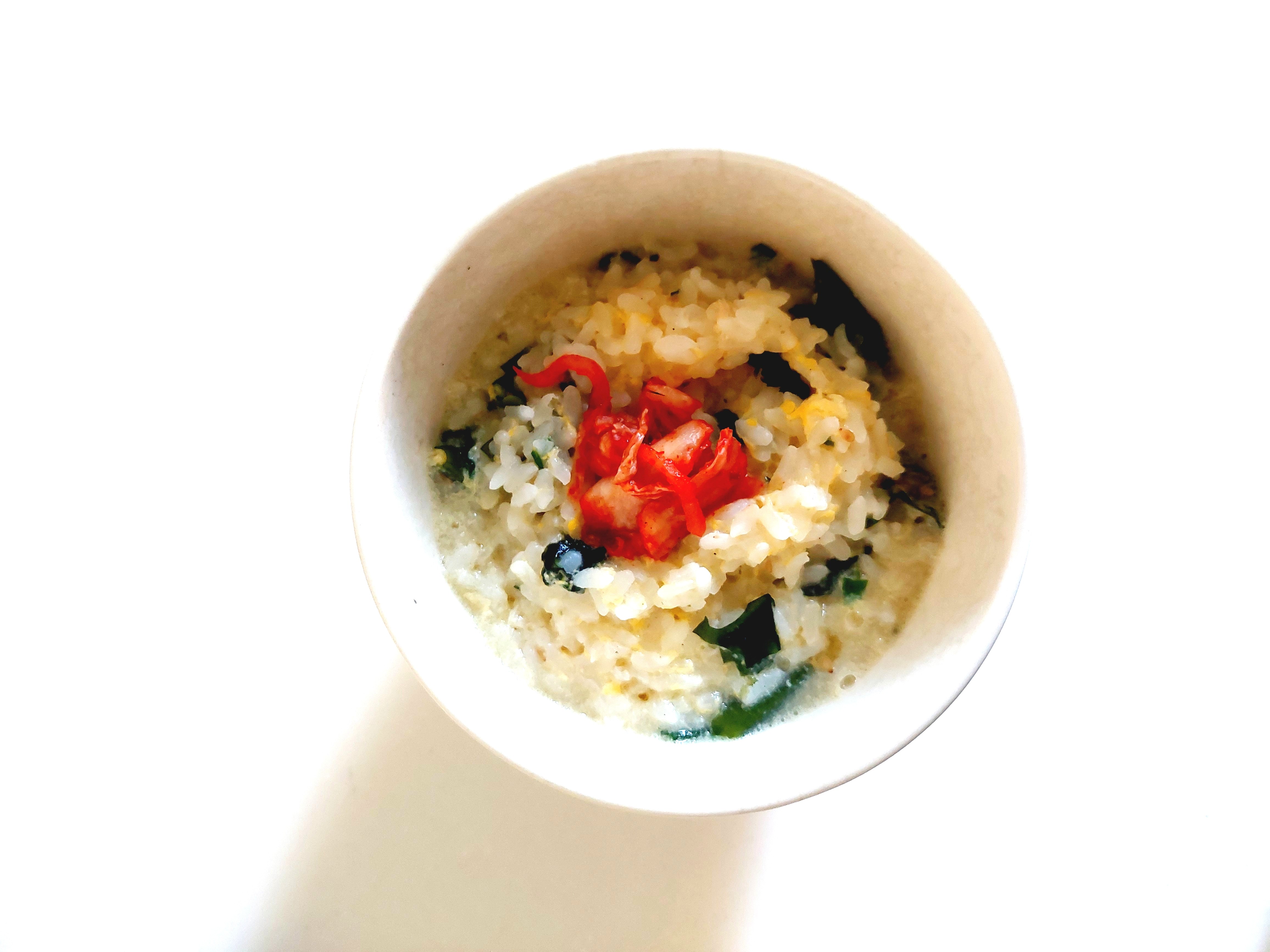 コープ「三陸産わかめスープ」三陸わかめスープの簡単おじや風煮込み