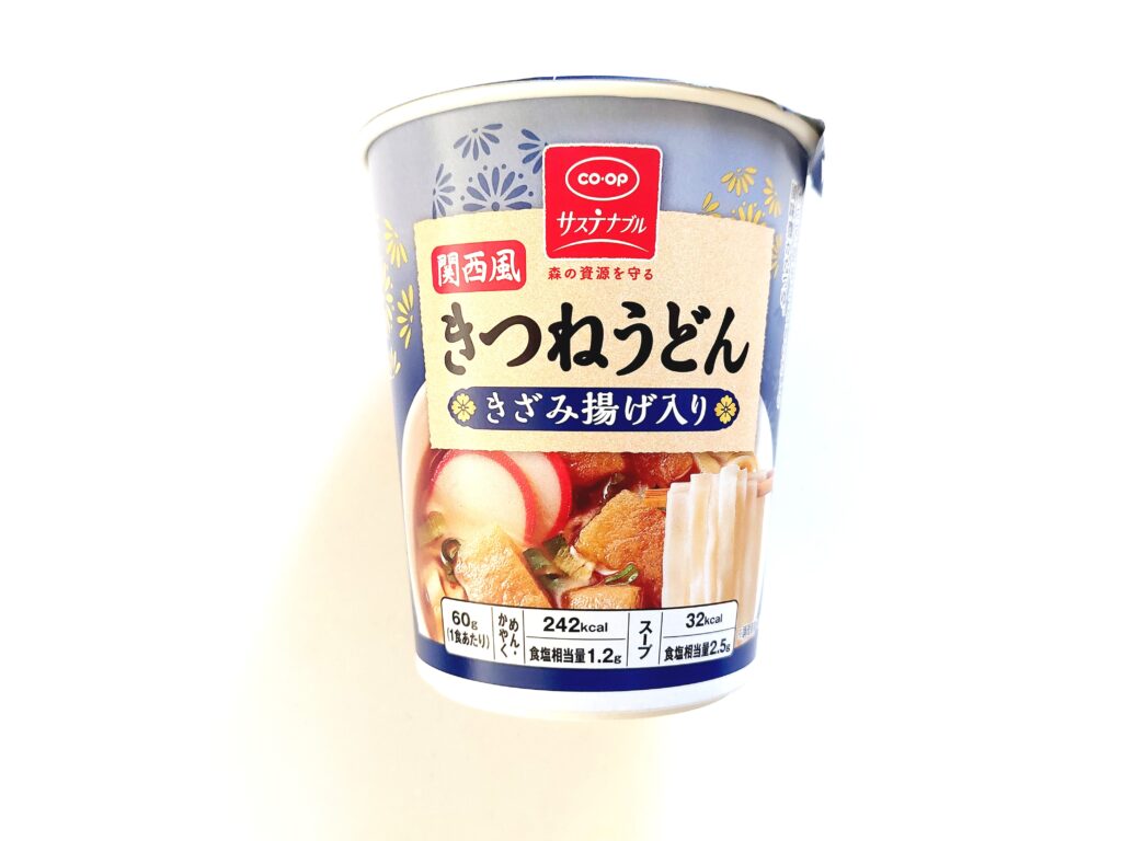 コープ「関西風きつねうどん（きざみ揚げ入り）」パッケージ