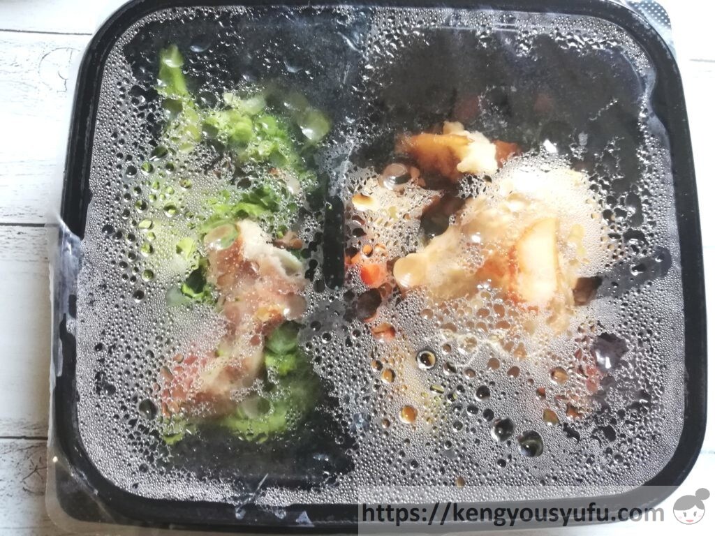 冷凍お惣菜宅配ナッシュ「バーベキューチキン」解凍直後の画像