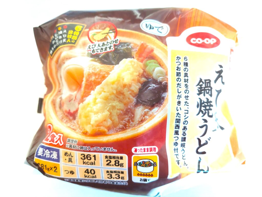 コープ冷凍うどん「えび天鍋焼うどん」パッケージ画像