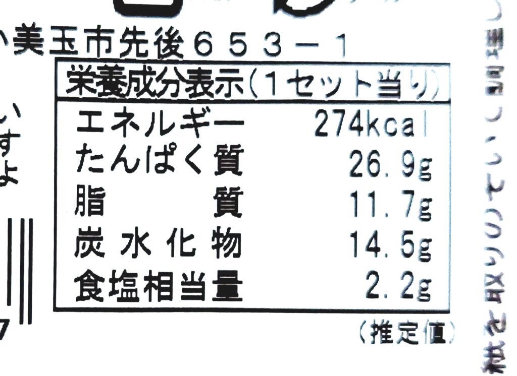 パルシステム「産直豚肉のチンジャオロースセット」栄養成分表示