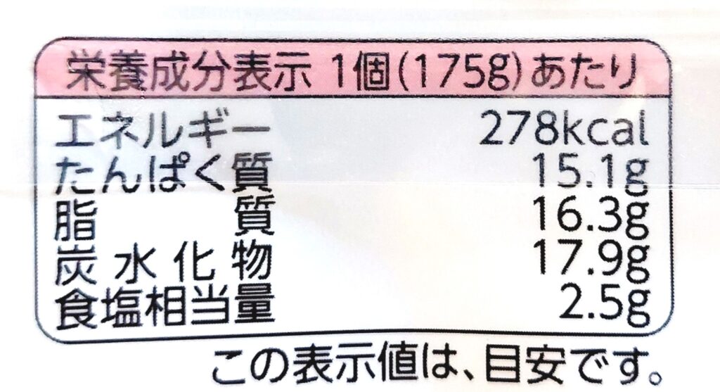 パルシステム「ふっくら和風おろしハンバーグ」栄養成分表示