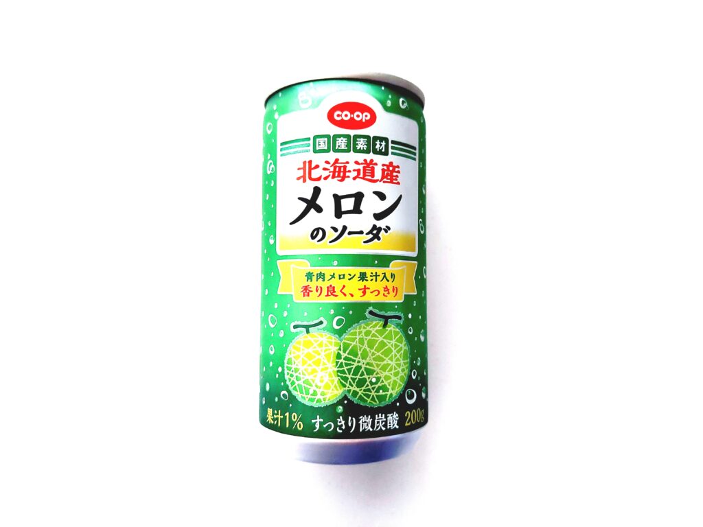 コープ「北海道産メロンのソーダ」パッケージ画像