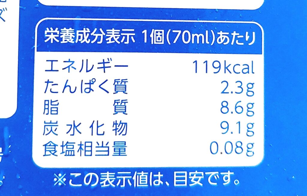 パルシステム「バニラアイスクリーム」栄養成分表示