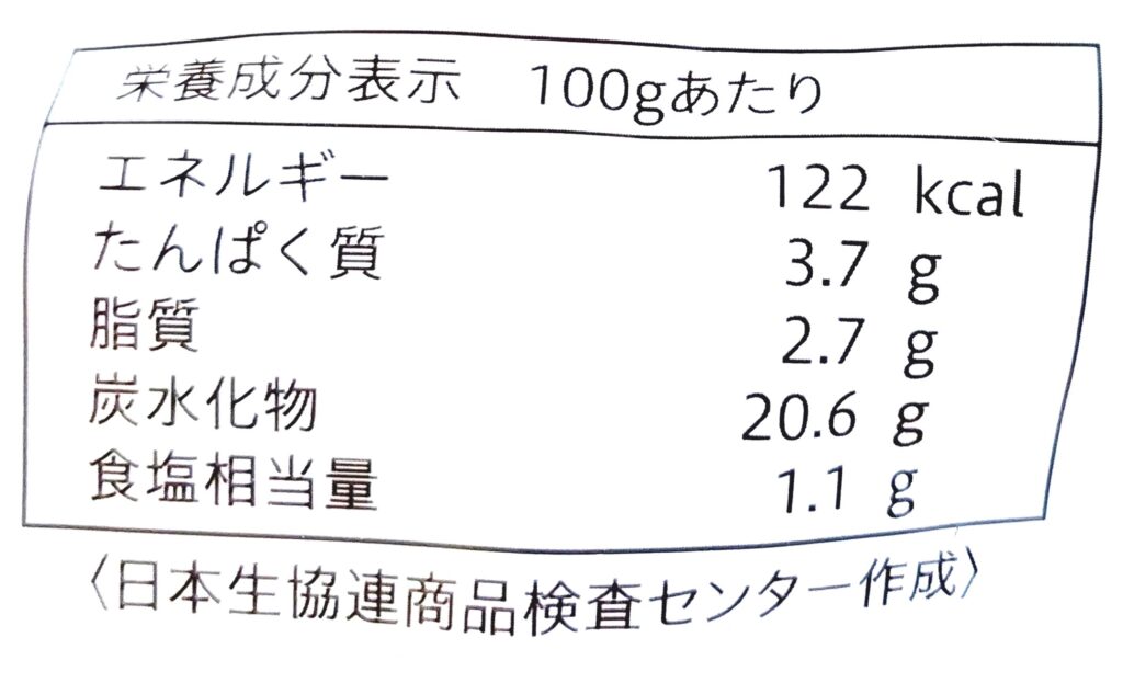 コープ「たこ焼」栄養成分表示