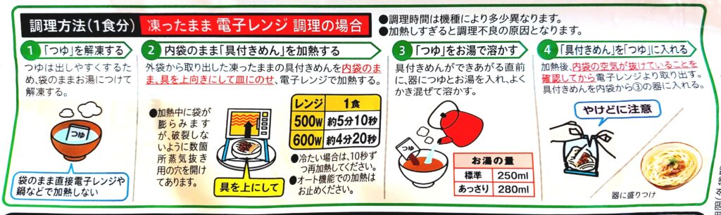 コープ「関西風肉うどん」作り方　電子レンジ調理