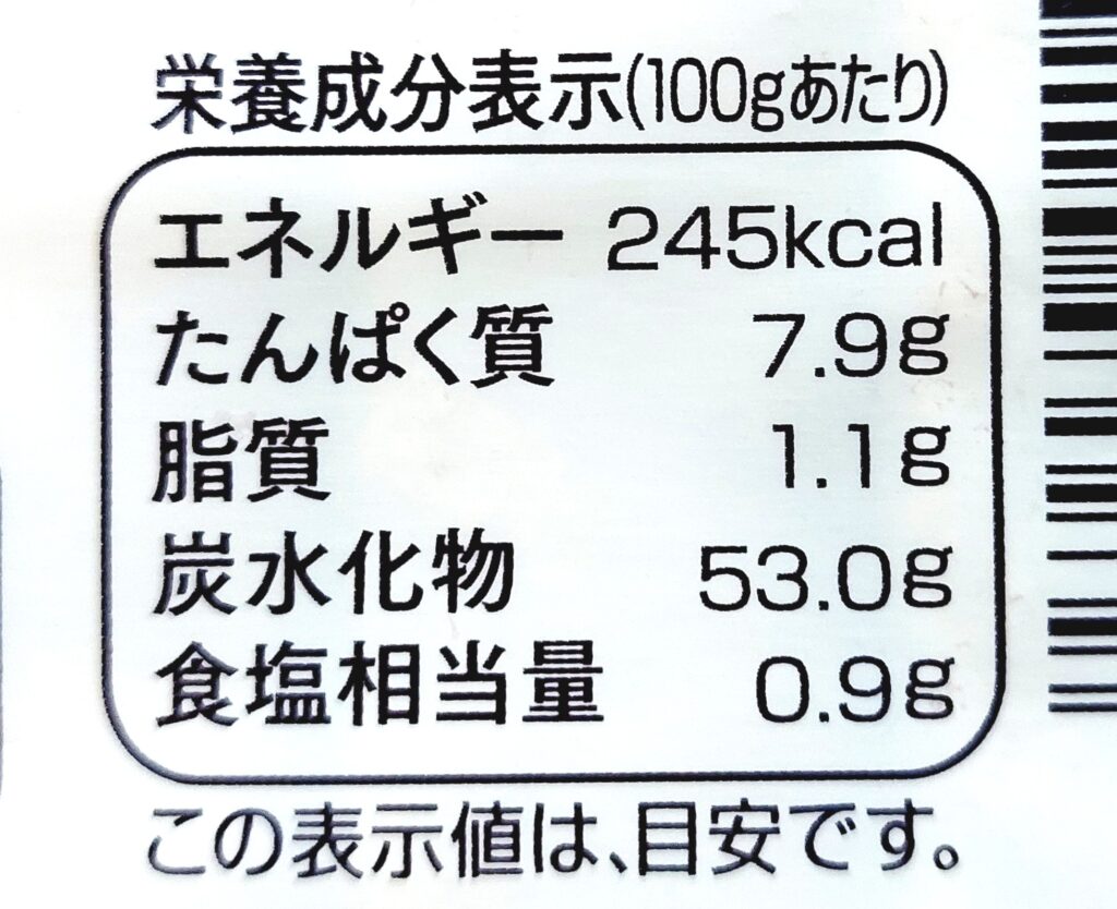 パルシステム「産直小麦玄米入り食パン」栄養成分表示