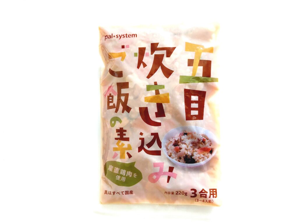 コープ「五目炊き込みご飯の素（3合用）」パッケージ画像