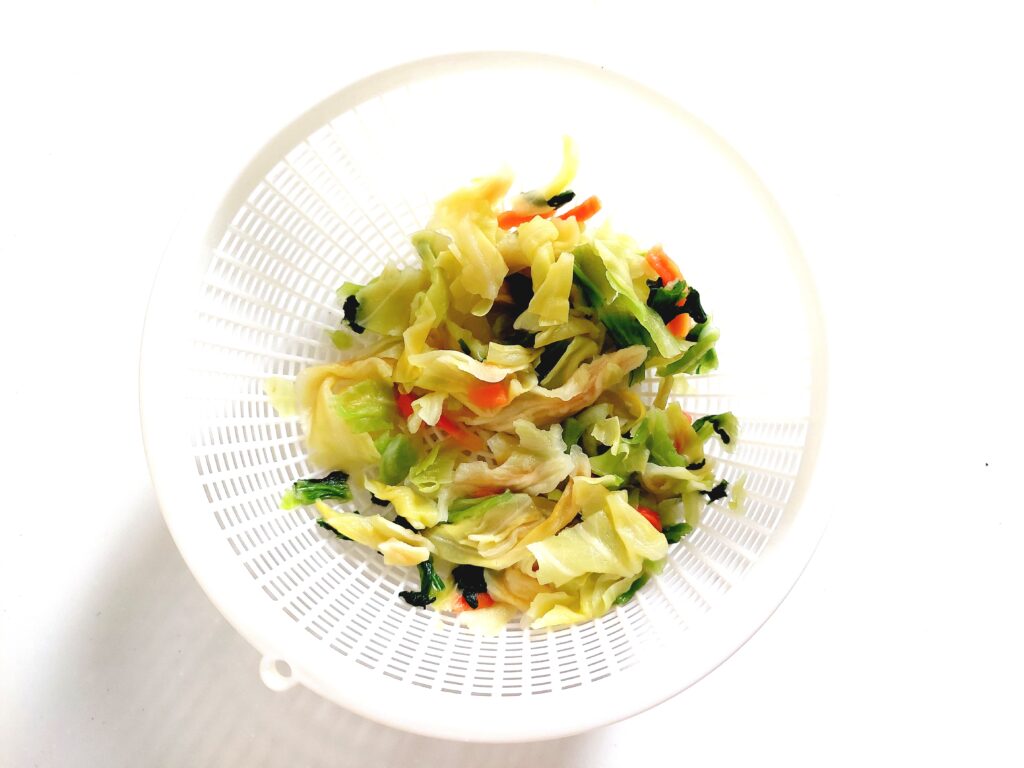 コープ「九州産３種の乾燥野菜ミックス」湯戻し後