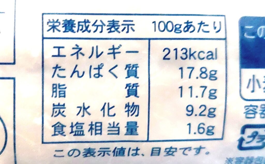 パルシステム「しめさば（国内産）」栄養成分表示