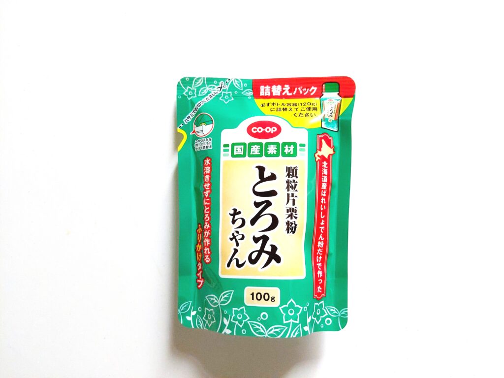 コープ「顆粒片栗粉　とろみちゃん」詰め替え用パッケージ画像
