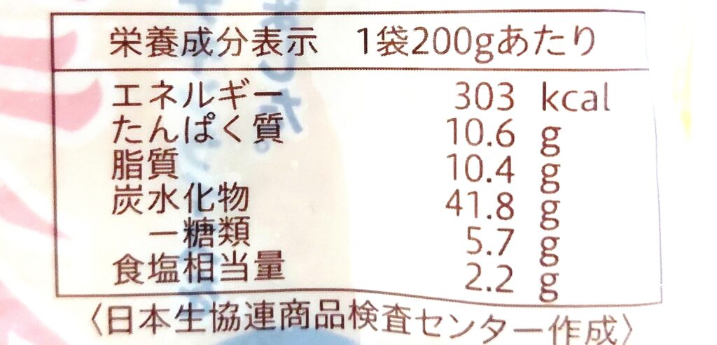 コープ「ふっくら卵のオムライス」栄養成分表示
