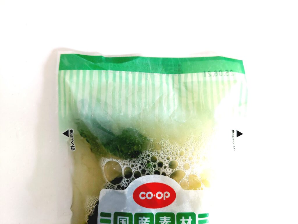 コープ「野沢菜漬」密封チャックなし