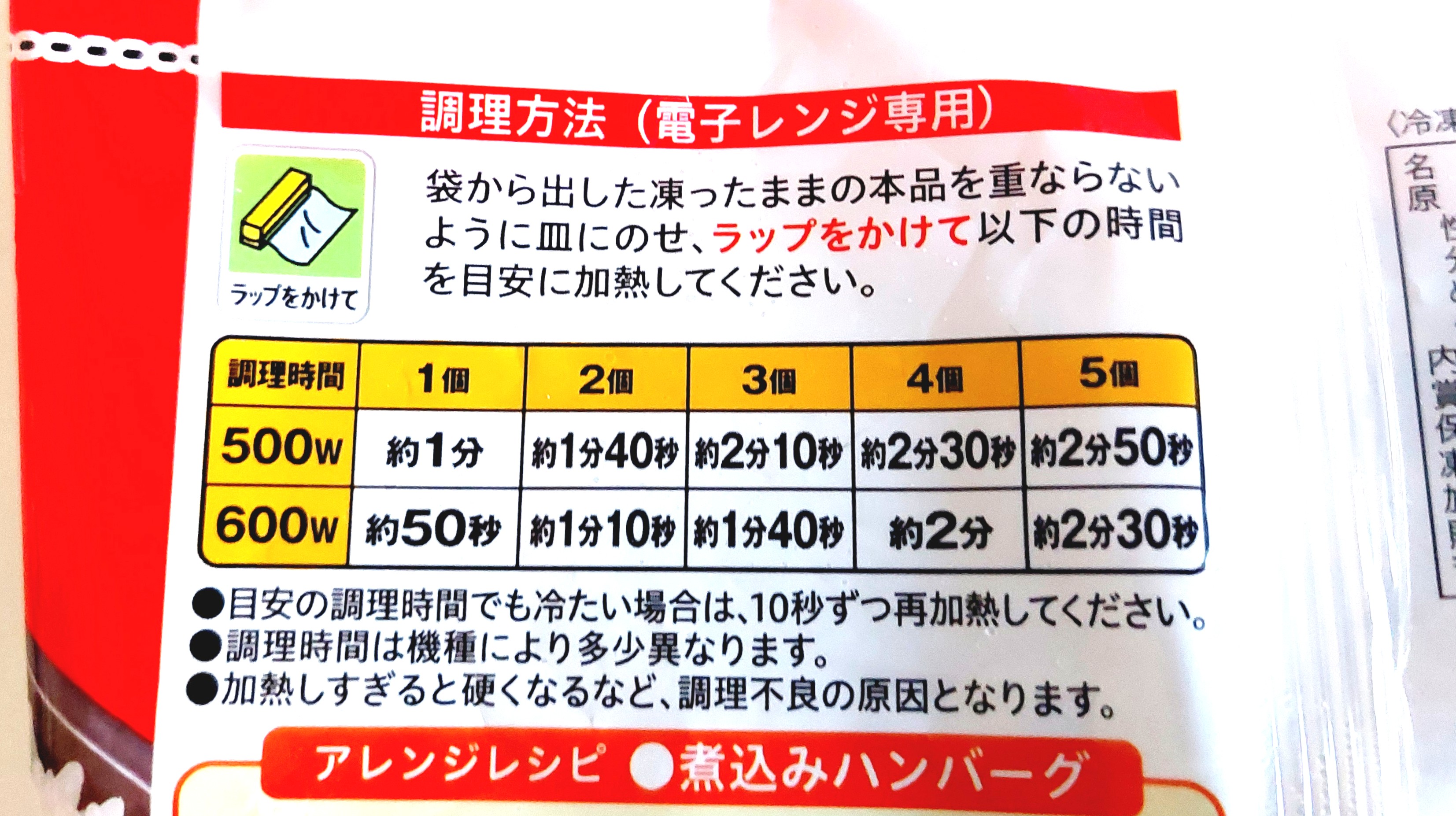 コープ「レンジでふっくらミニハンバーグ」調理方法