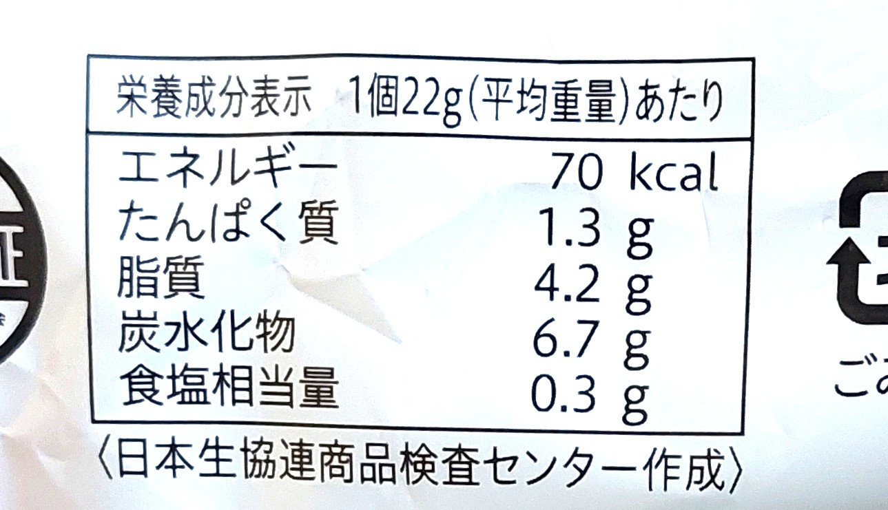 コープ「ミニ春巻」栄養成分表示