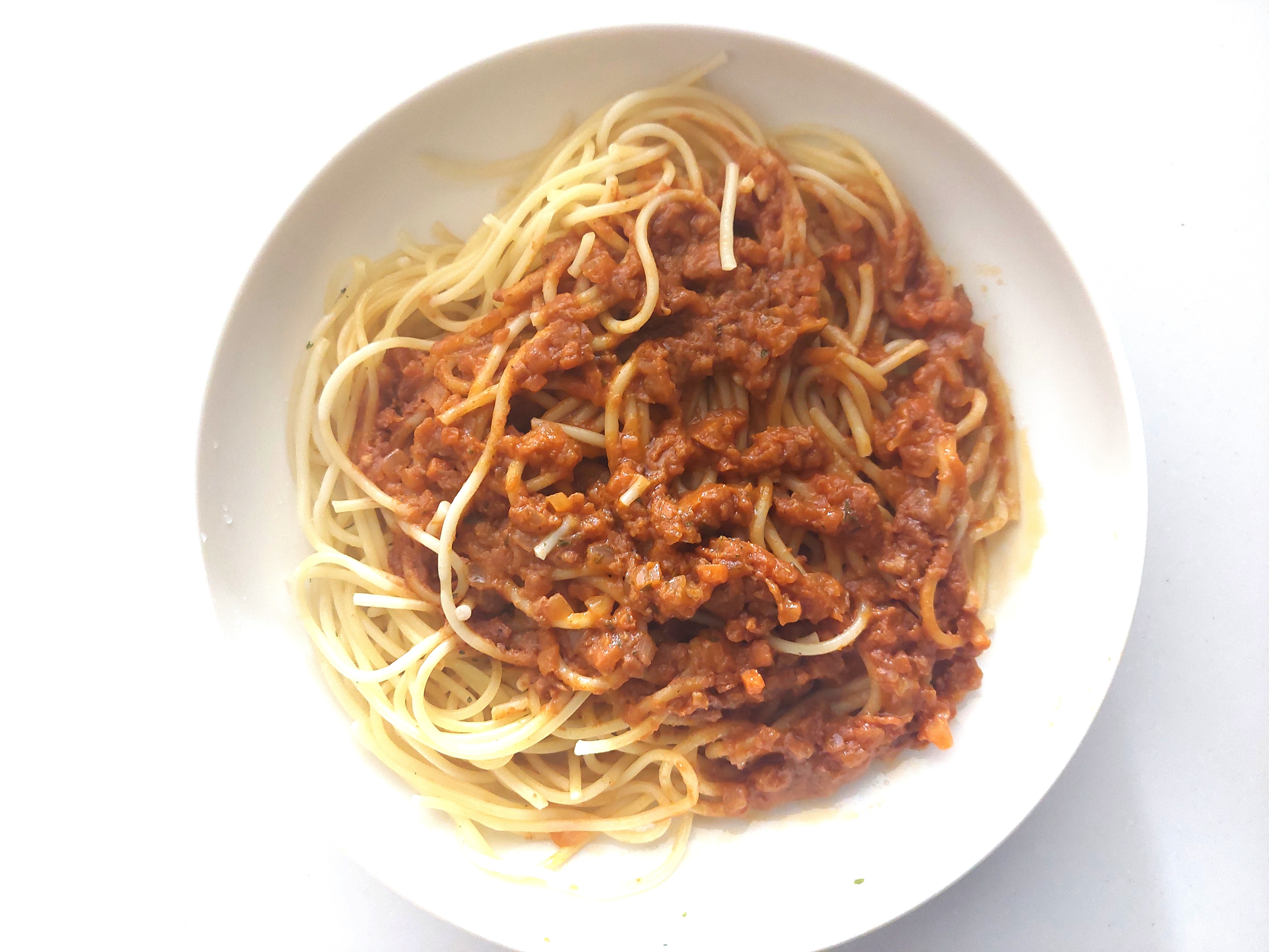 パルシステム「産直豚肉のミートソーススパゲッティ」完成画像