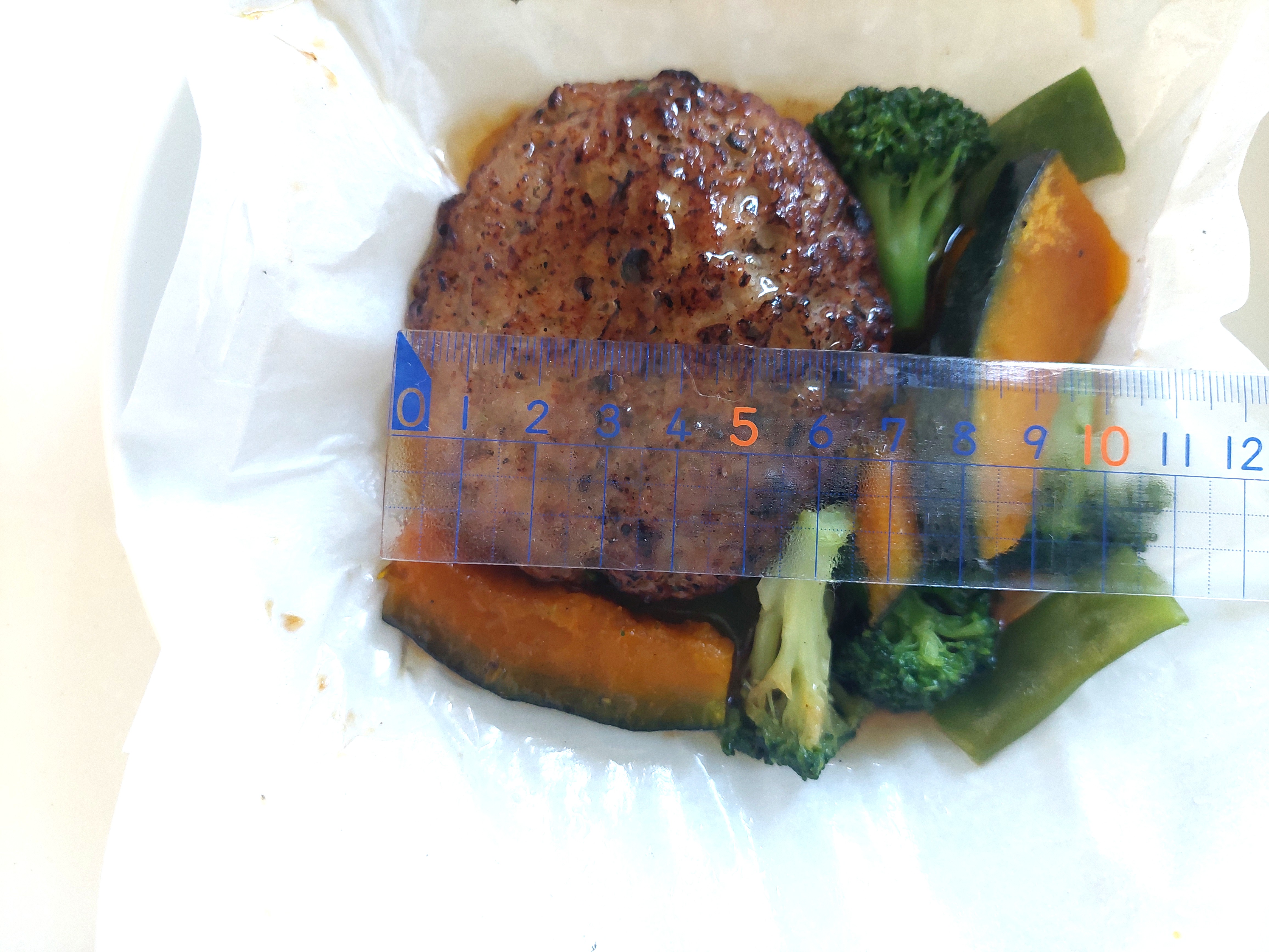 グリーンスプーン「鰹香る和風出汁の直火焼きハンバーグ」長さ