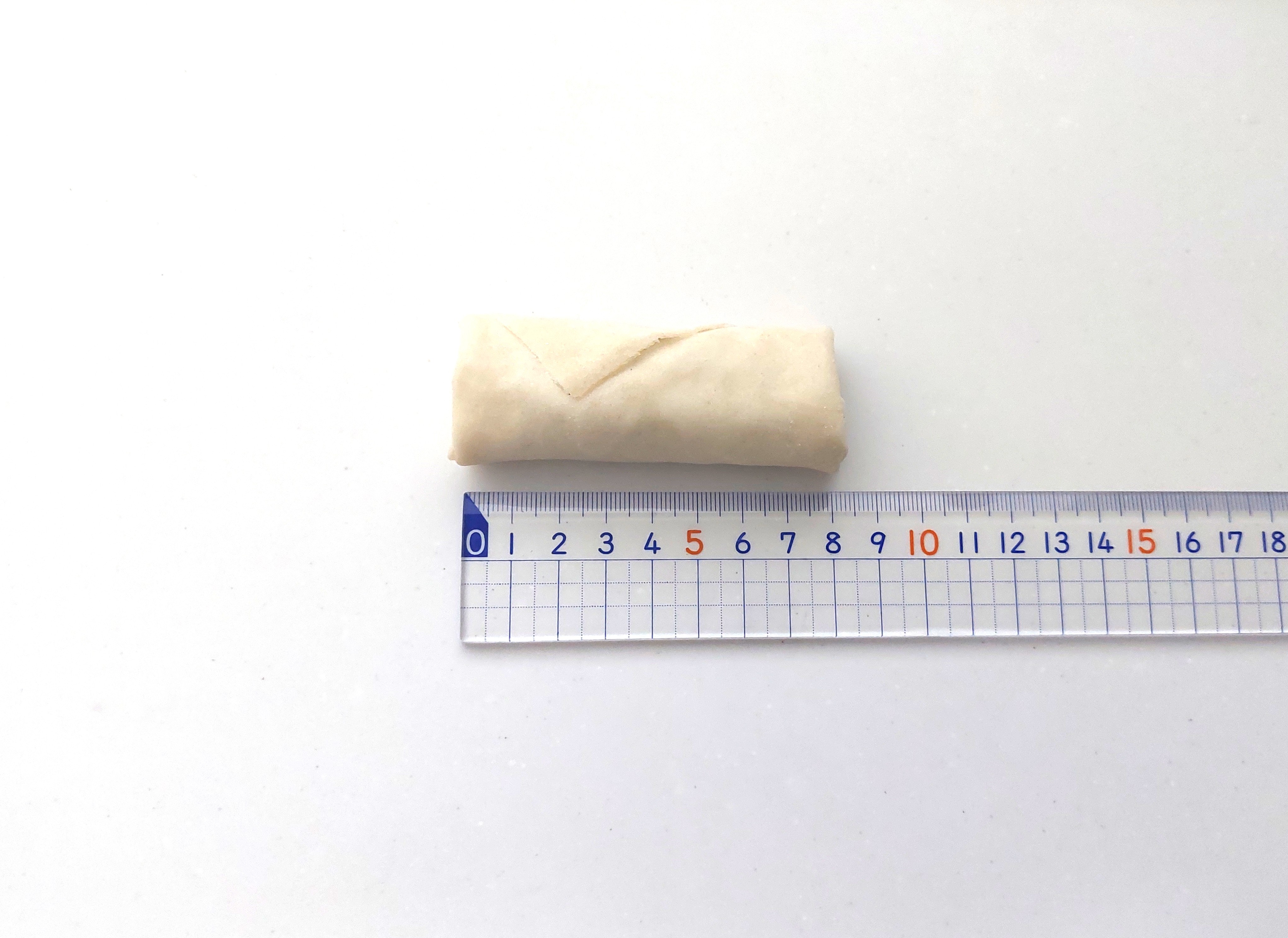 コープ「お米育ち豚の米皮春巻」長さを測ってみた