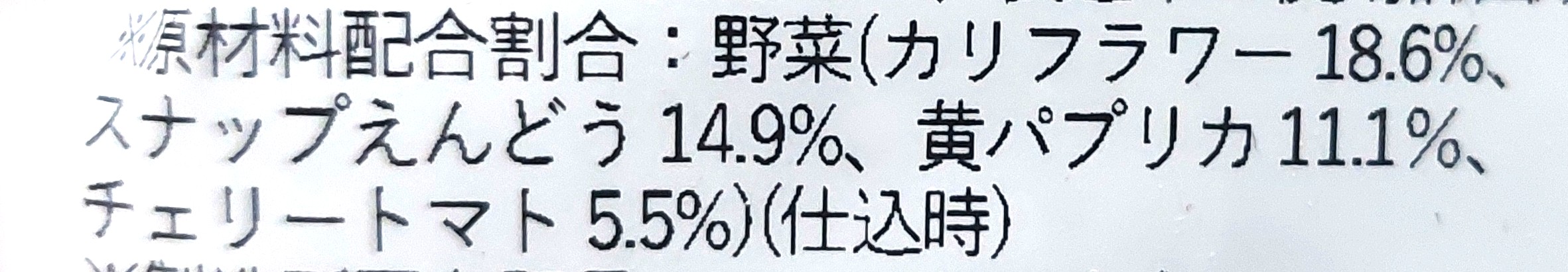 グリーンスプーン「彩り野菜と甘辛ソースの特製エビチリ」原材料配合割合