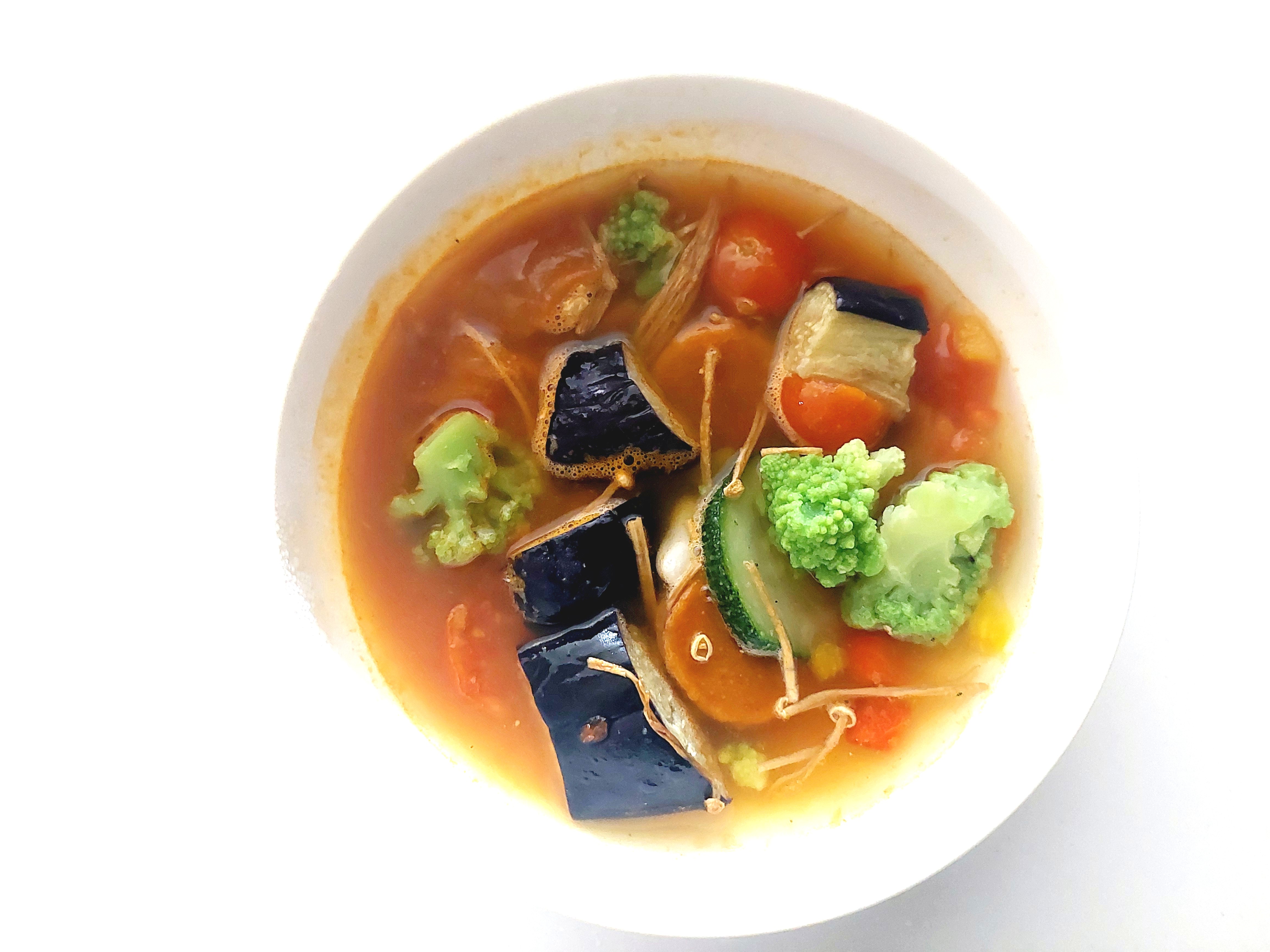 グリーンスプーン「濃厚トマトと野菜がおいしい特製ミネストローネ」電子レンジで温めたて