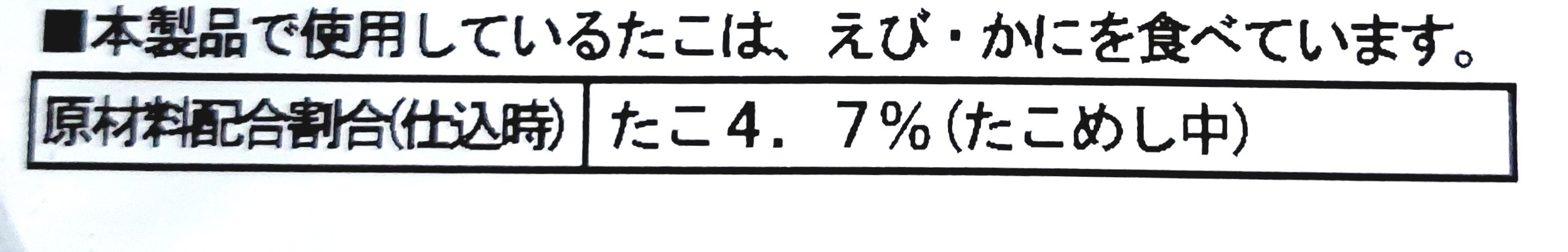 コープ冷凍弁当からだ思いやりご膳「たこめし&鶏肉の甘辛煮セット」原材料配合割合