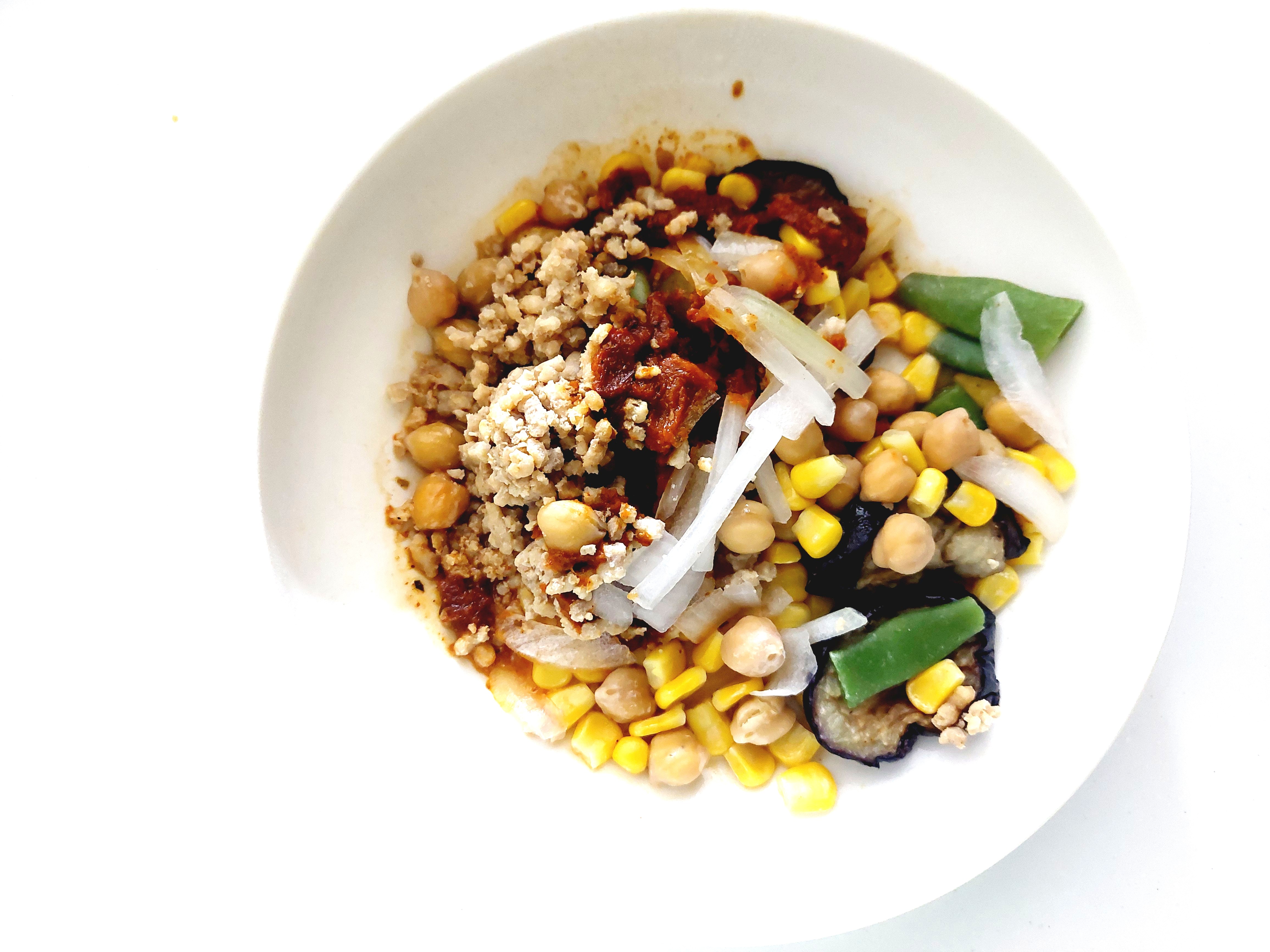 グリーンスプーン「とうもろこしとグリルなすのスパイシーメキシカンタコス」電子レンジ加熱仕立て