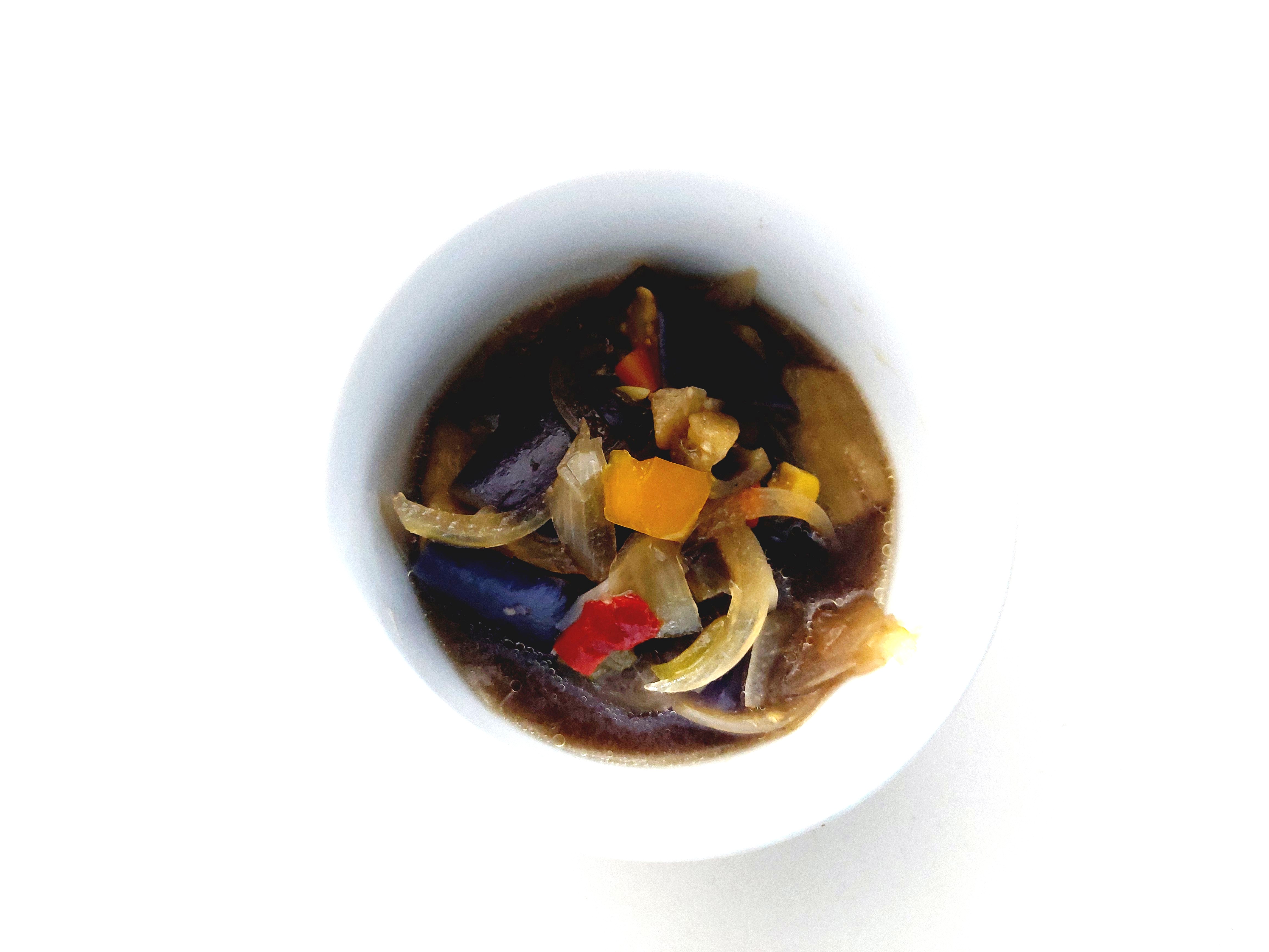 コープ「彩り10種のミックスベジタブル」揚げ茄子と彩り野菜のさっぱりぽん酢煮