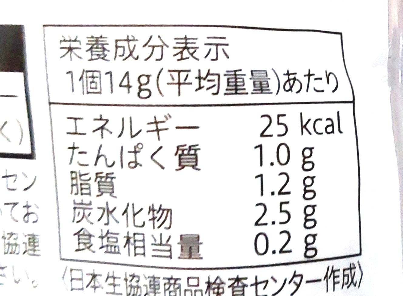 コープ「プリッとしたえびシューマイ」栄養成分表示