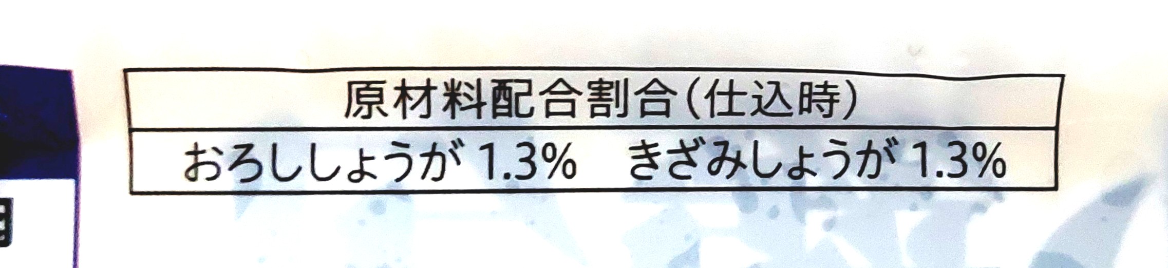 コープ「レンジで！生姜香る小籠包」原材料配合割合