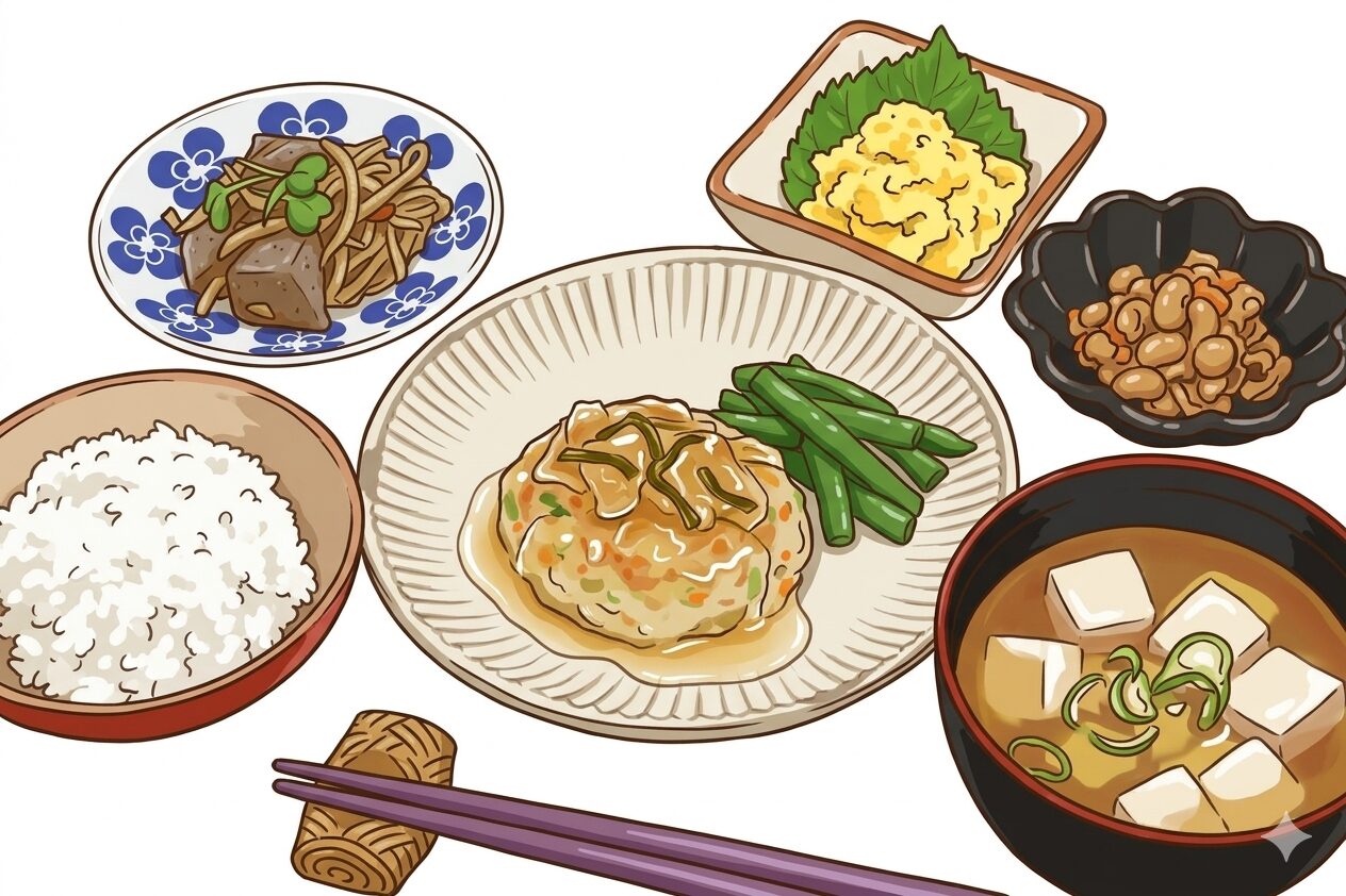 「糖質制限気づかいコース」野菜ハンバーグの昆布あんかけ