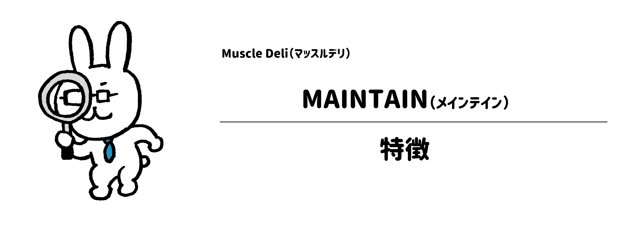 マッスルデリ「MAINTAIN」の特徴